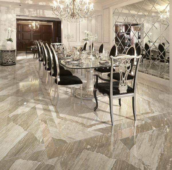 pg电子游戏全抛釉瓷砖天堡石KYS8061瓷砖别墅餐厅应用效果