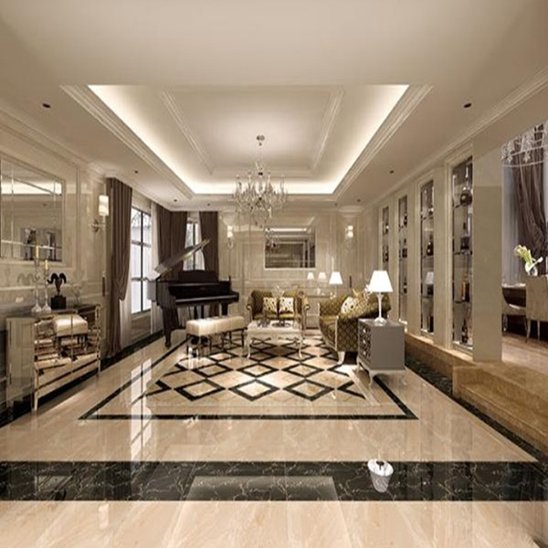 03pg电子游戏大理石瓷砖：黑金花KYB8017空间铺贴效果图