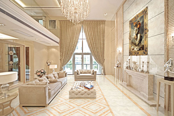 pg电子游戏抛光砖系列KGD0851+KGD0853地面铺贴效果图