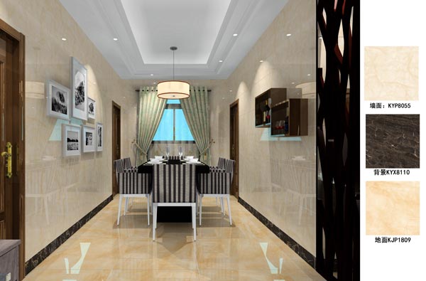 陶瓷一线品牌pg电子游戏瓷砖客餐厅效果图