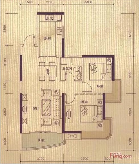 pg电子游戏家装：：：佛山丹灶  桂丹颐景园80㎡简约现代装修效果鉴赏
