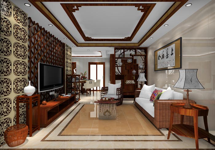 pg电子游戏家装：：井冈山协调家园安顿小区130㎡中式气概装修鉴赏