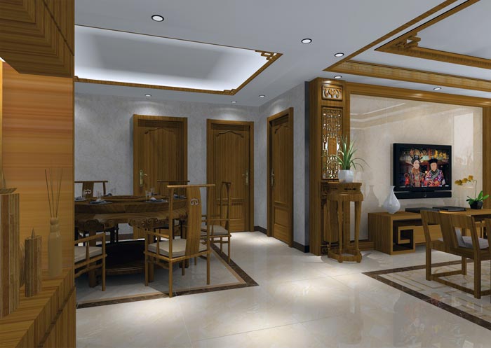 pg电子游戏家装：：井冈山协调家园安顿小区130㎡中式气概装修鉴赏